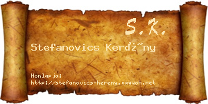 Stefanovics Kerény névjegykártya